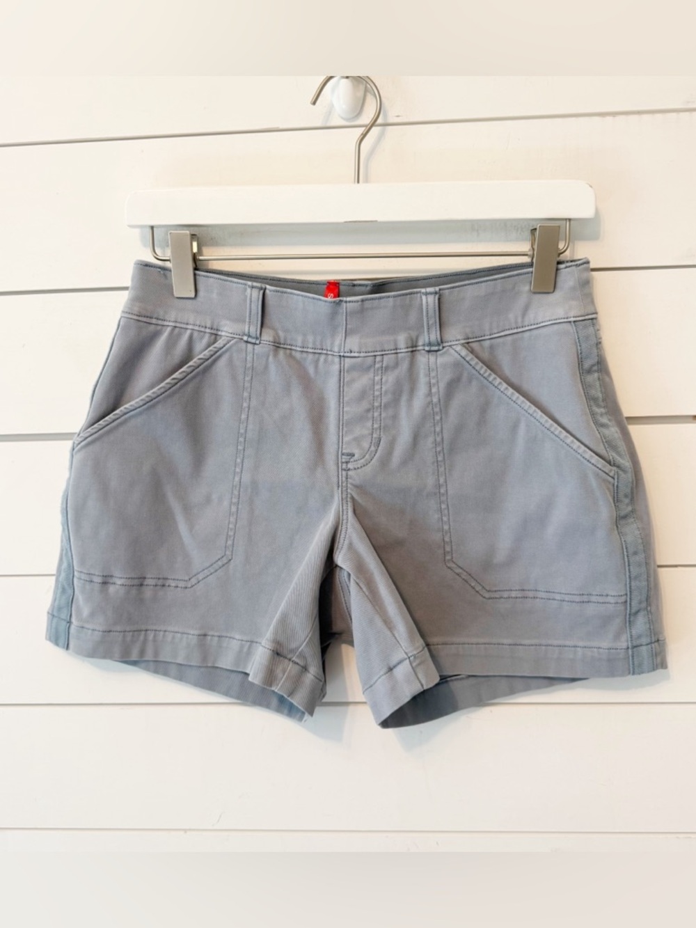 Spanx | Women’s 5” Stretch Twill Shorts Blue/Gray Size Small